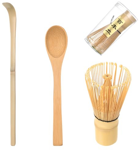 3 Piezas Set Te Matcha Kit Matcha Completo: Batidor Te Matchas & Cuchara de Matchas Japonés, Accesorios Regalos para Principiantes y Entusiastas