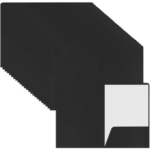 SYUTBOU 24 carpetas de cartón A5, color negro, 22 x 16 cm, para oficina, hogar, tienda