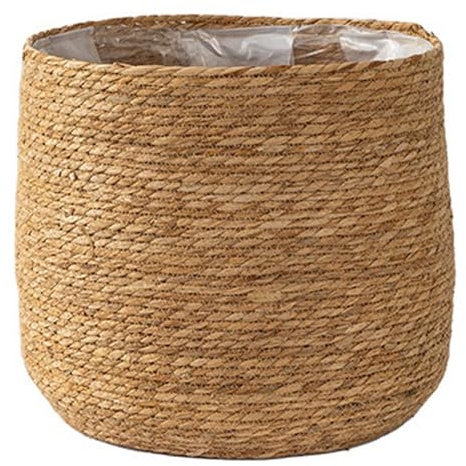 Joygoodta Cesta para macetero de ratán, macetero de Mimbre Tejido de 12 Pulgadas con Revestimiento de plástico, contenedor de Almacenamiento Multiusos para Plantas de Interior, organización del hogar