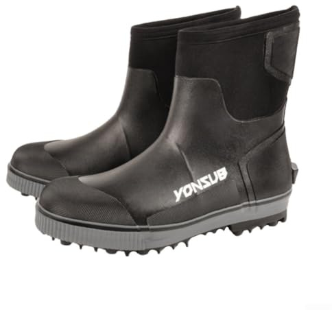 Accarugty Zapatos de agua de pesca de neopreno para hombres y mujeres, botas de arrecife antideslizantes de secado rápido con clavos de acero, calzado para exteriores a prueba de frío