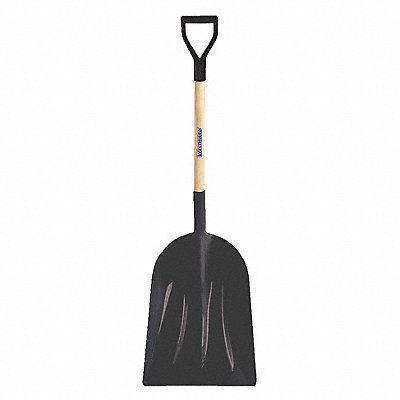 Scoop Shovel, 30 in. L Handle, HDPE, Black