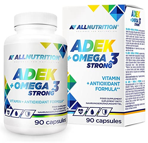 ALLNUTRITION ADEK + Omega 3 Starkes Nahrungsergänzungsmittel auf der Basis eines Komplexes fettlöslicher Vitamine für eine bessere Immunität starke Knochen scharfes Sehvermögen