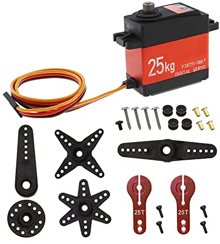 eMagTech DS3225 25KG Full Metal Digital Servo 25T Arm Accessories Set for RC Car Robot Waterproof High Torque 180° Rotation