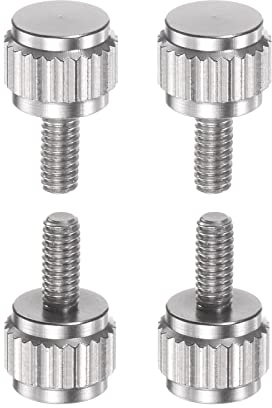 sourcing map 4 Stück Runde Flache Kopf Rändeldaumen M2.5x6mm Hand Klemmgewindeschrauben Knaufbolzen für Vernier Bremssättel
