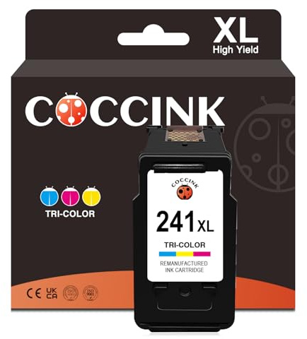COCCINK 241XL Color Ink Cartridge for Canon Pixma MG3600 MG3620 MG2120 MG3520 TS5120 MX472 MX452 MX512 MX532 MG3120 MG4120 Printers Remanufactured for Printer Ink Canon CL-241 XL 241 (1 Tri-Color)