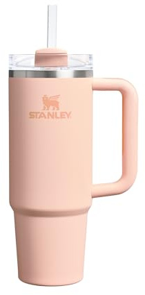 STANLEY 1913 Quencher H2.0 Flowstate Tumbler 0.89L - Cold for 9 Hours - Iced for 40 Hours - Metal Water Bottle with Straw, Handle and Lid - Dishwasher Safe - Travel Mug for Cold Drinks - Orange Cream
