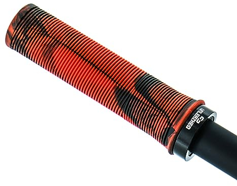 Unleazhed MTB handtag G1 röd-svart | handtagsset för cyklar | Twist-Color | Lock-On | halkfri | greppzon