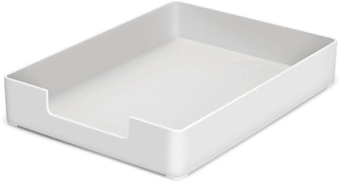 RHONZHAO Letter-Size Tray, Desk Drawer Organizer, A4 Plastic Paper Tray, Plastic Paper Holder File Organizer for Office, School, Home Storage (Off-White)