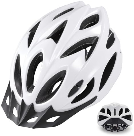 Zacro Adult Bike Helmet, Lightweight Bicycle Helmet with Removable Pads and Visor, CPSC Certified Safety Helmet for Men Women, Mountain Road Cycling Helmet for Adult, Ivory