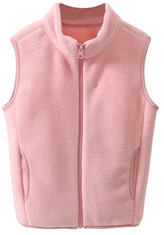 Happy Cherry - Chaleco Forro Polar Niño Niña Chaqueta sin Mangas para Invierno Otoño Chalecos de Vellón Polar Infantil Fleece-Weste Abrigo Cálido con Cremallera - 104-110 cm - Rosa