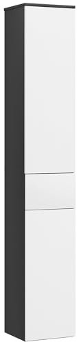 kleankin Colonna Bagno con 2 Armadietti e Cassetto 30x28x180 cm Nero