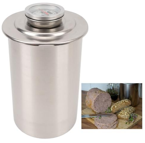 Cubo para Carne Al Vapor, Olla para Carne Al Vapor de Acero Inoxidable, Olla a Presión para Carne con Tocino y Termómetro (SUPYINIvnibwsf70t-12)