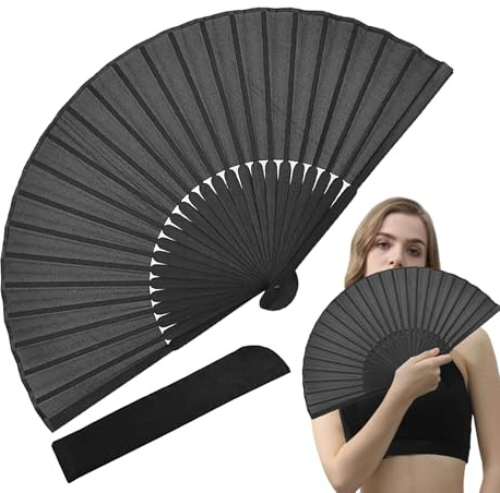 Mano Pieghevole A Mano - Ventola Di Raffreddamento Nero Estate Portatile, Ventaglio Compatto A Mano Pieghevole Viaggio Estate Re| Brese Pieghevole Leggero Ventilatore Da Lavoro Esterno