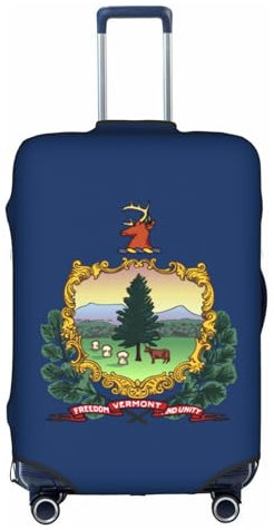 NBAGHPQ Vermont State Flag Print Universale Elegante Valigie Copertura Elastica Lavabile Anti Graffio Bagagli Protector, bianco, L