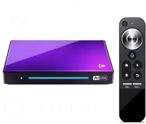 H96 MAX M9 AI Android 14 TV Box, Rockchip RK3576 8-Core Processor, NPU 6TOPS, 4GB RAM 32GB Storage, Dual-Band WiFi 6, BT5.4, 1000M LAN, 8K/4K@120fps Streaming Media Player with Voice Remote