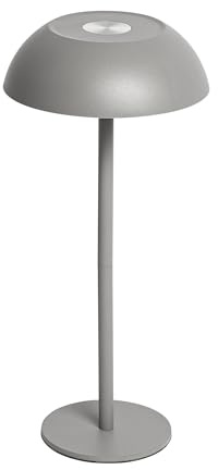 Idena 50155 - Lampada da tavolo LED Touch Tango, lampada da comodino dimmerabile con USB-C, lampada per interni, lampada da tavolo regolabile in altezza in grigio