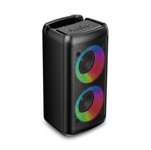 Altoparlante Bluetooth BSL-S21 con illuminazione sugli altoparlanti | 2 altoparlanti da 4 pollici | 20 W | Microfono in omaggio | Batteria da 2400 mAh | Lettore MP3 tramite USB | Ricarica USB-C