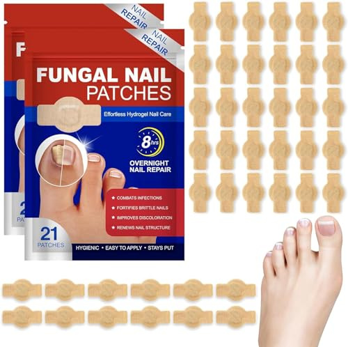 Fungal Nail Patches,42pcs Funghi Unghie Piedi,Cerotti per Unghie Incarnite Piedi,Micosi Unghie Piede Patches,Trattamento Antifungino per Unghie,Cerotti per Trattamento Unghie Dei Funghi