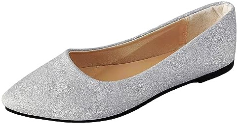 Ballerines plates pour femme - Élégantes et confortables - Chaussures d'été à enfiler - Ballerines plates - Aesthetic - Avec talon - Douces et confortables - Chaussures traditionnelles pieds nus, O