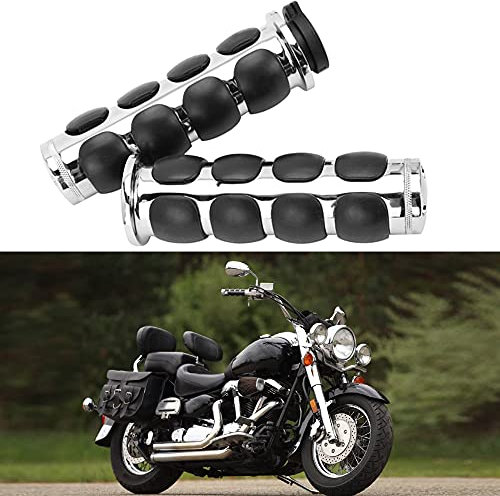 1 Motorcycle Handlebars Hand Grips For Sportster Dyna Softail Vulcan Shadow Road Star(#2-Chrome)