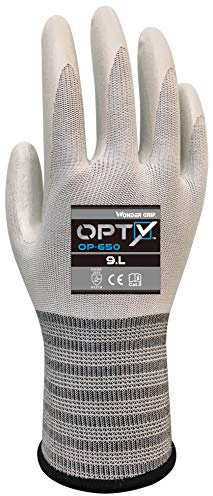 Wonder Grip OP-650 Opty - guanto da lavoro con rivestimento in nitrile, guanto di montaggio in nitrile, guanto, guanto di protezione, antiscivolo; M / 08