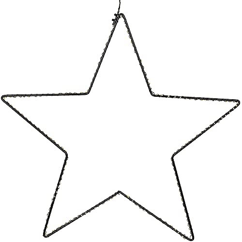 matches21 LED-Stern Fensterdeko Türdeko hängend Metall schwarz Batterie mit Schalter & Zuleitung 1 STK Ø 45 cm