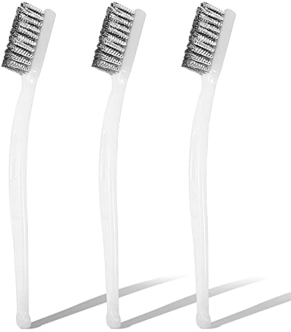 3 pezzi Spazzola Metallica.Spazzole in Filo d'acciaio.Spazzola Acciaiospazzola per Ruggine Con Manico Bianca.Spazzolini Metallo per Pulizia Ruggine,Polvere e Scorie,Paint/Rust/Dirt,Resti Di Saldature