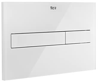 Roca A890188309 Placa de accionamiento PL7 Dual One con descarga dual con acabados Blanco Cristal