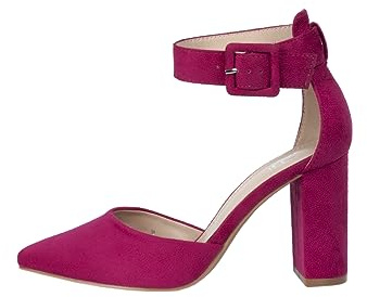 Rio Fiore Escarpins à Talons et Bride Cheville, Fuchsia, 8.5 cm Talon Bloc, Textile, Femme, 2062A-9-J-14 (40 EU)