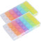 SUSNUAN 2 Pack Bead Storage Box, Diamond Painting Container, 28 Grids Colorful Plastic Box Removable, Small Jewellery Craft Compartment for DIY Nail Art Accessories (2Pcs Colour)