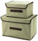 UNGFEI 2 Packs Foldable Storage Boxes with Lid and Handle, Large and Medium Fabric Storage Boxes, Green Storage Baskets with Lids, Storage Bin with Handle and Lid for Organized Wardrobe, Shelf