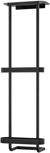 STWWO Bathroom Towel Storage, 36.4 Inch Towel Racks for Bathroom Wall Mounted with Shower Caddy with Metal Shelf, Black