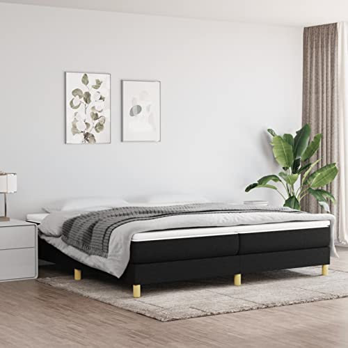 Sufrk Boxspringbett mit Matratze Schwarz 200x200 cm Bett Boxspringbett Bett Mit Matratze Bettgestel Boxspringbetten Stoff - 3144201