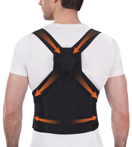 PANUSU Back Brace Posture Corrector for Men and Women - Adjustable Full Back Brace Posture Corrector Straightener For Upper and Lower Back Pain Relief - Scoliosis, Hunchback, Spine Corrector - Medium