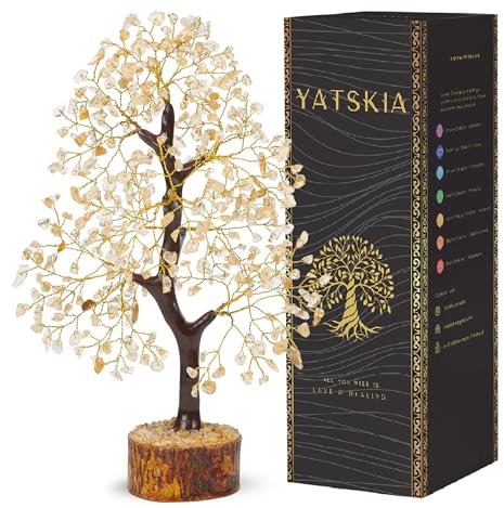 Yatskia Citrine Crystal Money Tree, Feng Shui Crystal Decor, Gemstone Tree Gifts For Women, Home Decor, Birthday Gifts For Mum