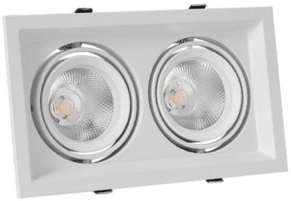 Jadssox Foco de Techo LED Cuadrado empotrable con rotación de 45°, Foco empotrable direccional para Techo Inclinado, lámpara de Acento para Sala de Estar, Dormitorio y Pasillo.