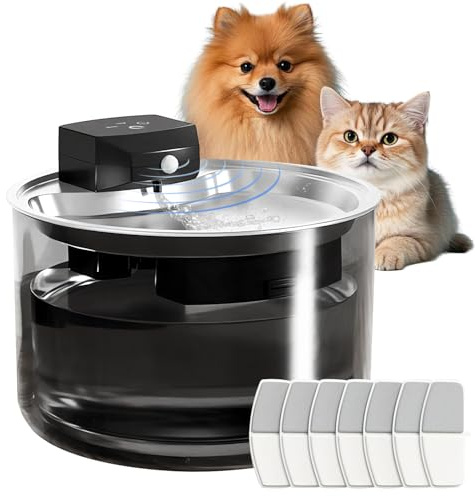 Fuente de Agua para Gatos Sin Cable Automática, 3L con Sensor de Movimiento y Batería 3000mAh - Bebedero para Gatos y Perros con 7 Filtros (Carbón Activado), Silenciosa, Sin BPA Fuente