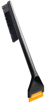 Fiskars Solid snöborste och isskrapa, 47 cm, utbytbar skrapa med hård och mjuk kant, 1078496