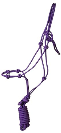 JF-Reitsport Knotenhalfter-Set mit 4 Knoten, Seilhalfter mit 280 cm Führstrick, Größe Full, (Lila)
