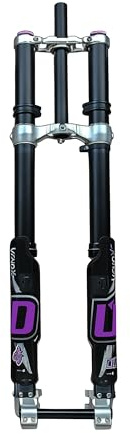 CHAOZHU Double Should Front Downhill Air Suspension Fork Downhill 203mm Axle 110 * 20mm Dual Disc Brake for MTB & Sur-ron Stealth Bomber Bike (Purple without Mudguard)