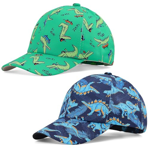 Cheerful Mario 2 Pack Cappello da Baseball Regolabile per 3-8 Anni Bambini, Cappello Visiera per Bambino, Berretto da Baseball Bambina Verde