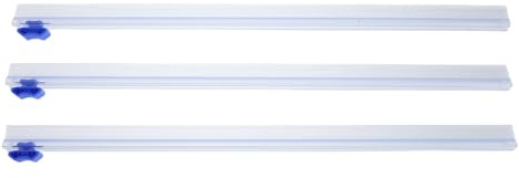 DINHEAROM Set di 3 taglierine per pellicola trasparente: taglierina in plastica riutilizzabile da 32 cm - Striscia scorrevole a 2 vie per pellicola trasparente, carta da forno e per barbecue,