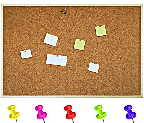 Creative Home 30x40 cm Kleine Pinnwand Kork | inkl. 5 Pinwandnadeln | Korkwand Korktafel Holzrahmen Memoboard | Hergestellt in der EU | Ideal für Büro, Schule, Schlafzimmer und Heim