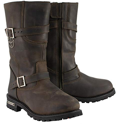 Milwaukee Leather MBM9063 Men's Classic Distressed Brown Leather Motorcycle Engineer Riding Biker Boots - 10