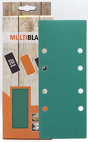 Multiblade Professioneller Klett Schleifblatt 93x230mm, 10 Stück, Korn 320, 8 Löcher, für Holz und Metall, Profesioneller Qualität, Für Schwingschleifer