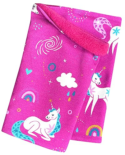 Wollhuhn Mädchen/Kinder/Jungen Warmer Schlupfschal/Halstuch Innen Fleece Gefüttert Viele Motive Winter Übergangszeiten (Einhörner Beere)