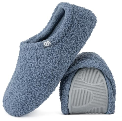 VeraCosy Women's Fuzzy Slippers Warm Comfy Memory Foam Non-slip House Shoes | Furry,plush,pull-on,lightweight,cosy,soft,rubber sole,snug,convenient