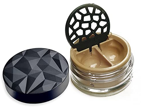 Lensbix Geometrisk kontaktlinsbehållare. Vuxentillbehör med futuristisk 3D-lockdesign. Den eleganta presenten för alla som gillar att bära linser. (No21 Cappuccino)