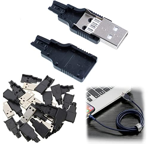 SEMINISMAR Connettore USB 2.0 tipo A a 4 pin, connettore a saldare USB, connettore USB 2.0, 20 pezzi