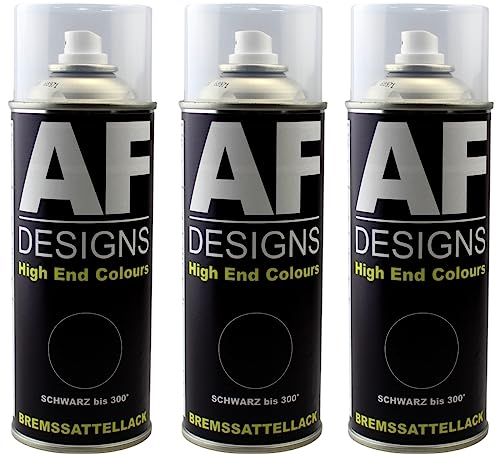 Alex Flittner Designs Vernice per pinza freno nera resistente al calore 300°, 3 x 400 ml, spray